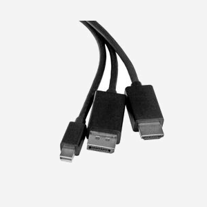 StarTech.com Câble Adaptateur 2m HDMI vers HDMI + DisplayPort/Mini DisplayPort Mâle/Mâle, Résolution 4K UHD, Alimentation USB, Noir - Miniature 4