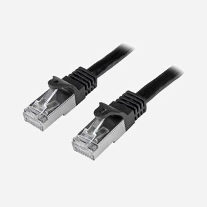 StarTech.com Câble Réseau Cat6 SF/UTP (S-FTP) 0.5m Noir - RJ45 Mâle/Mâle - Conducteur Cuivre - 500 MHz - PoE - AWG 26 - N6SPAT50CMBK