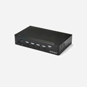 StarTech.com Switch KVM USB HDMI 4 Ports SV431HDU3A2 - Hub USB 3.0 Intégré, Résolution 1920x1080, Audio 3.5mm, Ports Console USB A