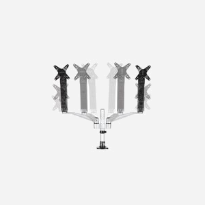 StarTech.com Support Bureau Double Écran Bras Articulés ARMDUAL30, 12"-30", VESA 75/100, Pivot 360°, Charge max 9kg/écran, Pince/Oeillet, Acier/Alu - Miniature 3