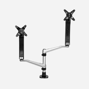 StarTech.com Support Bureau Double Écran Bras Articulés ARMDUAL30, 12"-30", VESA 75/100, Pivot 360°, Charge max 9kg/écran, Pince/Oeillet, Acier/Alu - Miniature 2
