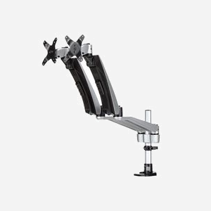 StarTech.com Support Bureau Double Écran Bras Articulés ARMDUAL30, 12"-30", VESA 75/100, Pivot 360°, Charge max 9kg/écran, Pince/Oeillet, Acier/Alu - Miniature 1