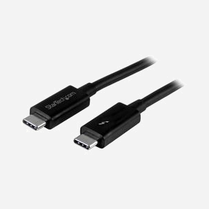 StarTech.com Câble Thunderbolt 3 TBLT3MM1M 1m USB-C M/M 20 Gbps, compatible Thunderbolt/USB/DisplayPort, vidéo 4K 60Hz, Power Delivery 60W