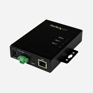 StarTech.com NETRS2322P: Serveur de périphériques série RS232 2 ports vers IP Ethernet, 460.8 Kbit/s, Alimentation Redondante 9-36V DC, Boîtier Acier. - Miniature 1