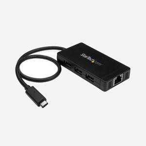StarTech.com HB30C3A1GE : Hub USB-C vers 3x USB-A 3.2 Gen 1 (5Gbps) + Gigabit Ethernet RJ45, Chipset Genesys Logic/ASIX, Adaptateur secteur inclus - Miniature 1