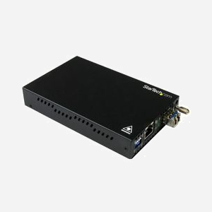 StarTech.com Convertisseur Fibre Optique Gigabit Ethernet ET91000SM20 Monomode LC 20km, 1000Base-T vers 1000Base-LX, 1x LC, Boîtier Acier, 1310nm