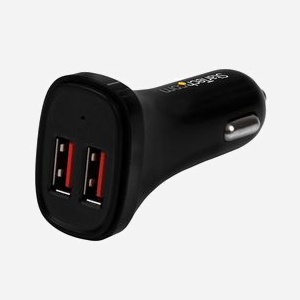 StarTech.com Chargeur Auto USB 2 Ports 24W (4.8A) Noir - USB2PCARBKS - Double Sortie 5V 2.4A par Port - Allume-Cigare 12/24V - Certifié CE/FCC/RoHS - Miniature 1