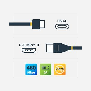 StarTech.com Câble USB-C vers Micro-USB B 0.5m, USB 2.0, 480Mbps, AWG 22/30, Connecteurs Mâle Droit, PVC Noir, Blindage Mylar, RoHS, CE, REACH - Miniature 2