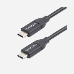 Câble StarTech.com USB-C vers USB-C 0.5m, USB 2.0, 60W (3A) PD, M/M, PVC noir, Blindage Aluminium Mylar, 480Mbit/s - Miniature 1