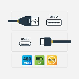 StarTech.com Câble USB-A vers USB-C 0.5m, USB 2.0, 3A, 480Mbps, Connecteurs M/M, AWG 22/30, Blindage Mylar, Noir, RoHS - USB2AC50CM - Miniature 2