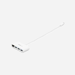StarTech.com HB30C3A1GEA : Hub USB-C 3 Ports USB 3.2 Gen 1 (5Gbps) + Gigabit Ethernet RJ45, Chipset VIA/Realtek, Blanc, Alimentation USB - Miniature 3