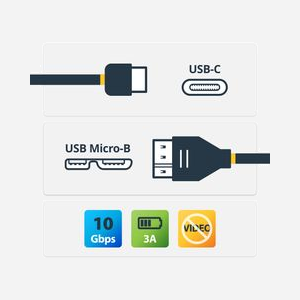 StarTech.com Câble USB-C vers Micro-B 50cm USB 3.2 Gen 2 (10 Gbps) M/M - USB31CUB50CM - Connecteurs Nickel, AWG 24/30, PVC Noir - Miniature 2