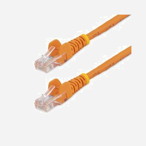 StarTech.com Câble Cat5e U/UTP 0.5m Orange, RJ45 Mâle/Mâle, Contacts Or 50µ, Conducteur Cuivre AWG24, 10/100Base-T(X), PoE, Anti-coupure