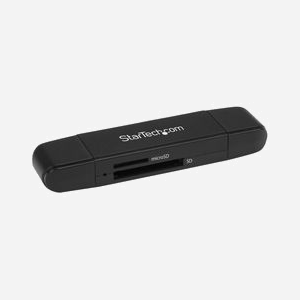 StarTech.com Lecteur Cartes Mémoire USB 3.0 SD/MicroSD, 5Gbps, USB Type-A/Type-C, SDXC/SDHC/SD, microSDXC/SDHC/SD, 2To Max, Noir, Plug & Play - Miniature 1