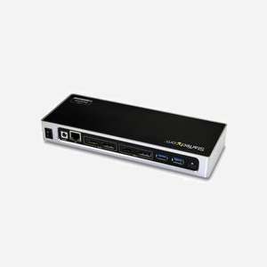 StarTech.com DK30A2DH Station d'accueil USB-C/USB-A Double 4K60Hz DisplayPort/HDMI - 6x USB 3.0 - GbE - Windows/macOS - Chipset DisplayLink DL-6950 - Miniature 3