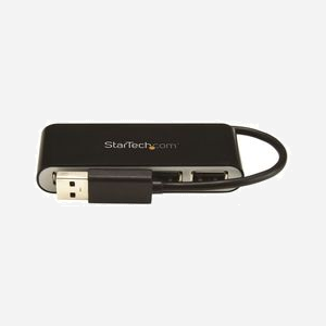 StarTech.com Hub USB 2.0 4 ports ST4200MINI2, 480 Mbit/s, boîtier plastique noir/argent, câble intégré, compatible Windows/Mac/Linux/Chrome OS - Miniature 2