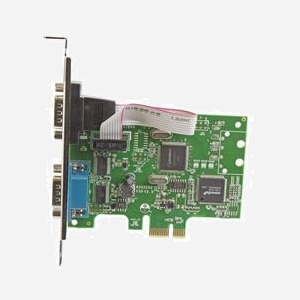 StarTech.com Carte PCIe 2 ports série RS232 DB9, UART 16C1050, Débit 460.8Kbps, Profil Bas/Standard, Chipset SystemBase SB16C1052PCI, Windows. - Miniature 2