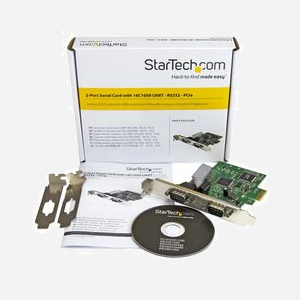 StarTech.com Carte PCIe 2 ports série RS232 DB9, UART 16C1050, Débit 460.8Kbps, Profil Bas/Standard, Chipset SystemBase SB16C1052PCI, Windows. - Miniature 5