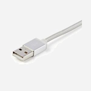 StarTech.com Câble Multi-Chargeur LTCUB1MGR 1m USB 2.0 Type-A vers Micro-USB B + Adaptateur Lightning/USB-C, Tressé, 22/28 AWG, Argent - Miniature 2