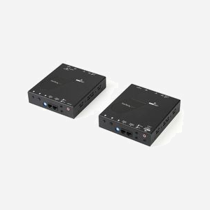 StarTech.com Extendeur HDMI via IP 4K, Cat5e jusqu'à 100m, 3840x2160 30Hz, Audio 3.5mm, RS-232, Commande logicielle iOS/Android, ST12MHDLAN4K