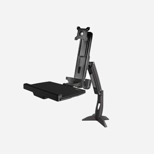 StarTech.com Support Bureau Debout Écran, Clavier, Souris - Bras articulé 1x Écran jusqu'à 34" VESA 75/100, Hauteur réglable 450mm, Plateau Clavier 449x207mm, Poids max 8kg - Miniature 2