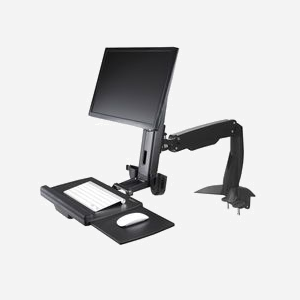 StarTech.com Support Bureau Debout Écran, Clavier, Souris - Bras articulé 1x Écran jusqu'à 34" VESA 75/100, Hauteur réglable 450mm, Plateau Clavier 449x207mm, Poids max 8kg - Miniature 4