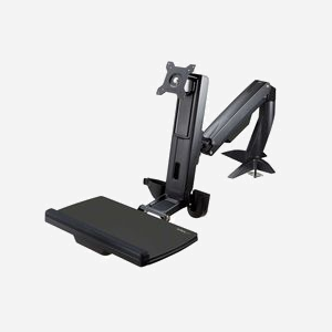 StarTech.com Support Bureau Debout Écran, Clavier, Souris - Bras articulé 1x Écran jusqu'à 34" VESA 75/100, Hauteur réglable 450mm, Plateau Clavier 449x207mm, Poids max 8kg - Miniature 3