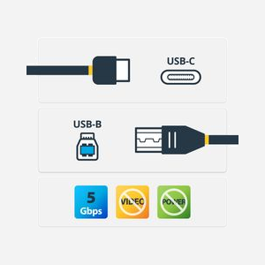 StarTech.com Câble USB-C vers USB-B 2m USB 3.2 Gen 1 (5Gbps) M/M, PVC Noir, AWG 22/30, Blindage, CE - USB315CB2M - Miniature 2