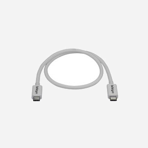 StarTech.com Câble Thunderbolt 3 50cm 40Gbps USB-C Blanc - Compatible Thunderbolt, USB, DisplayPort, Vidéo 4K 60Hz, Alimentation 100W - Miniature 3