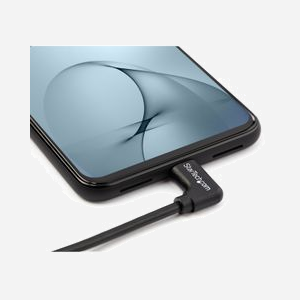 Câble StarTech.com USB-C 2.0 Mâle/Mâle 1m, Angle Droit, 60W (3A) Power Delivery, Charge & Synchronisation, Contacts Nickel, Noir, RoHS, CE, REACH - Miniature 4