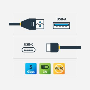 StarTech.com Câble USB-A vers USB-C 1m USB 3.2 Gen 1 (5Gbps) 3A - USB315AC1M - AWG 24/32, contacts Nickel, blindage mylar, RoHS, CE, REACH - Miniature 2