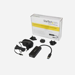 StarTech.com Hub USB 3.2 Gen 1 (5Gbps) 4 Ports Type-A ST4300MINI - Alimentation Bus/Secteur - Chipset VIA/VLI VL813 - Compatible Windows/macOS/Linux - Miniature 3