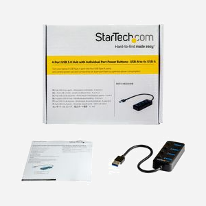 StarTech.com Hub USB 3.0 4 Ports USB-A vers 4x USB 3.0 Type-A, SuperSpeed USB 3.2 Gen 1 (5Gbps), Interrupteur On/Off par Port, Chipset VIA/VLI VL817 - Miniature 4