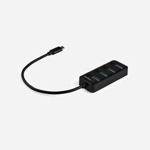 StarTech.com Hub USB 3.0 Type-C vers 4x USB 3.2 Gen 1 Type-A, 5Gbps, Commutateurs Individuels, Alimentation USB, Câble 25cm, Chipset VIA/VLI VL817 - Miniature 1