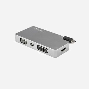 StarTech.com Adaptateur USB-C Multiport vers HDMI 2.0, Mini DisplayPort 1.2, VGA, DVI-D (1080p), 4K60Hz, Aluminium, USB 3.2 Gen 1 - Miniature 2