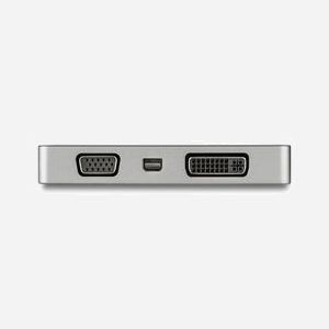 StarTech.com Adaptateur USB-C Multiport vers HDMI 2.0, Mini DisplayPort 1.2, VGA, DVI-D (1080p), 4K60Hz, Aluminium, USB 3.2 Gen 1 - Miniature 4