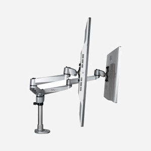 StarTech.com ARMDUALPS Bras Double Écran 13-27" Aluminium Argenté, Fixation Pince/Oeillet, VESA 75x75/100x100, Inclinaison -15/+90°, Rotation 360° - Miniature 5