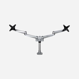 StarTech.com ARMDUALPS Bras Double Écran 13-27" Aluminium Argenté, Fixation Pince/Oeillet, VESA 75x75/100x100, Inclinaison -15/+90°, Rotation 360° - Miniature 3