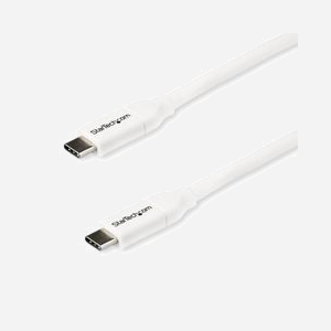 StarTech.com Câble USB-C 2.0 vers USB-C 2m, 100W (5A) Power Delivery, Certification USB-IF, TPE, Blindage Mylar, Blanc, USB2C5C2MW - Miniature 2