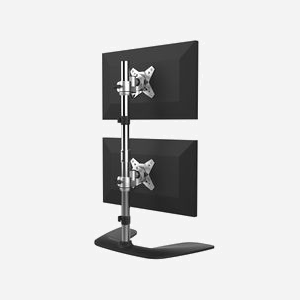 StarTech.com ARMDUOVS Bras Double Écran Vertical Aluminium, 13" à 27", VESA 75/100mm, Inclinaison +/-15°, Rotation 360°, Hauteur réglable, Max 16 kg - Miniature 2