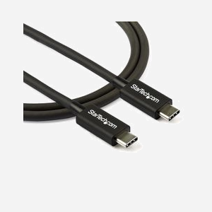 StarTech.com Câble Thunderbolt 3 TBLT34MM80CM 0.8m 40Gbps USB-C compatible, double vidéo 4K 60Hz, alimentation 100W, noir, RoHS, CE, REACH - Miniature 3