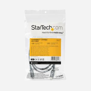 StarTech.com Câble Thunderbolt 3 TBLT34MM80CM 0.8m 40Gbps USB-C compatible, double vidéo 4K 60Hz, alimentation 100W, noir, RoHS, CE, REACH - Miniature 4