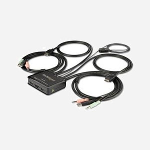 StarTech.com Commutateur KVM 2 ports HDMI 4K 60Hz USB avec Audio 3.5mm SV211HDUA4K, résolution max 3840x2160, compatible Windows/macOS