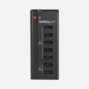 StarTech.com ST7C51224EU Station de Charge USB 7 Ports (5x 1A, 2x 2A) 60W, Support Mural Inclus, Compatible Apple/Android, Noir - Miniature 2