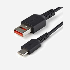 StarTech.com Câble USB-A vers USB-C Data Blocker 1m - Charge Seulement, 5V/2.4A (12W) - USB 2.0 - Blindage Mylar - TPE Noir - USBSCHAC1M