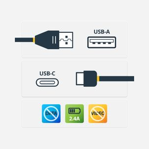 StarTech.com Câble USB-A vers USB-C Data Blocker 1m - Charge Seulement, 5V/2.4A (12W) - USB 2.0 - Blindage Mylar - TPE Noir - USBSCHAC1M - Miniature 2