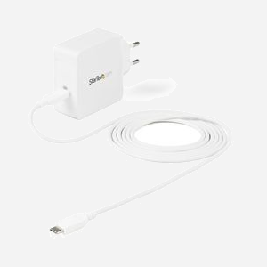 StarTech.com Chargeur USB-C 60W Power Delivery - Adaptateur Secteur Mural Universel - USB Type-C, 5-20V, 3A - Câble USB-C 2m Inclus - Certifié USB-IF/CE