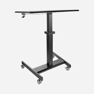 StarTech.com STSCART2 : Bureau Mobile Ergonomique Assis-Debout 60x80cm, Hauteur Réglable 74-115cm, 4 Roues avec Freins, Charge Max. 30kg - Miniature 2