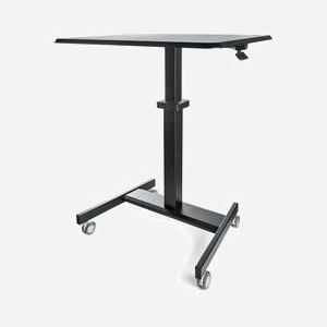 StarTech.com STSCART2 : Bureau Mobile Ergonomique Assis-Debout 60x80cm, Hauteur Réglable 74-115cm, 4 Roues avec Freins, Charge Max. 30kg