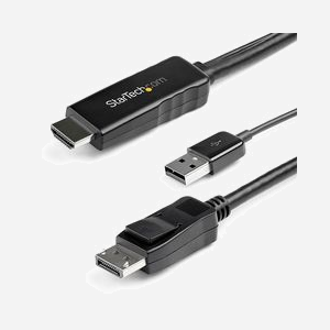 StarTech.com Câble Adaptateur HDMI 1.4 vers DisplayPort 1.2 3m - 4K 30Hz - Alimentation USB - Chipset MegaChips STDP2600 - Audio 7.1 - Noir